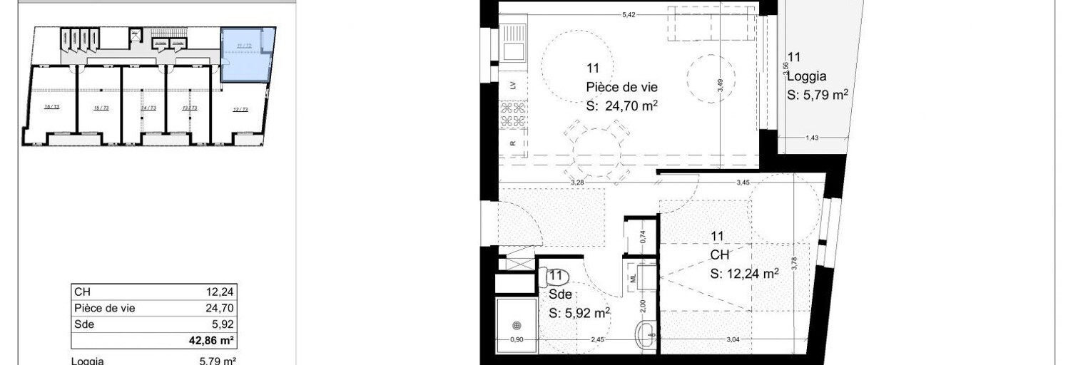 Appartement 2 Pièces 42 m² à vendre à Saint-Martin-des-Champs (29600)