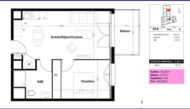 Appartement 2 pièces  à vendre Albi 81000