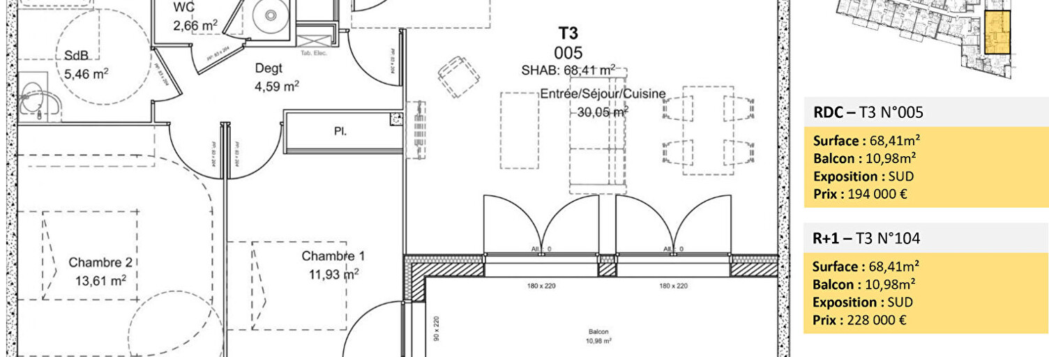 Appartement 3 Pièces 68 m² à vendre à Albi (81000)