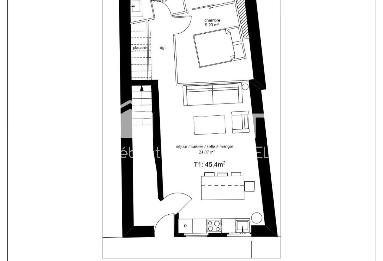 appartement plateau à rénover entièrement dans maison de ville idéal investisseur — photo 1
