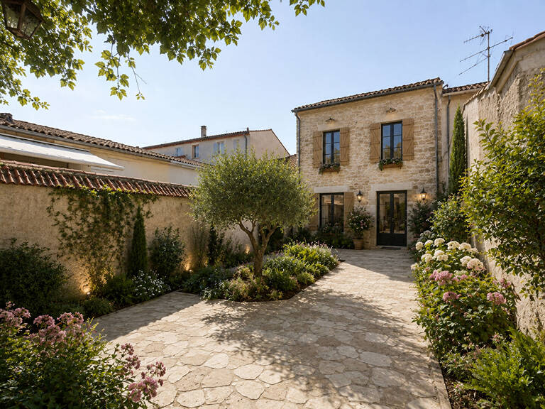Villeneuve-sur-Lot, à quelques minutes à pied des commodités, un ensemble immobilier rare au coeur de la ville composé de 2 bâtiments avec garage et cours intérieure!  La maison principale se compose de 183 m² habitables qui se répartissent sur trois nive — photo 1