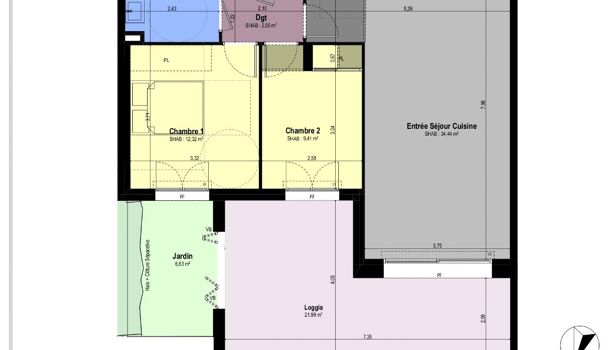 Appartement 3 pièces  à vendre Châteauneuf-Grasse 06740