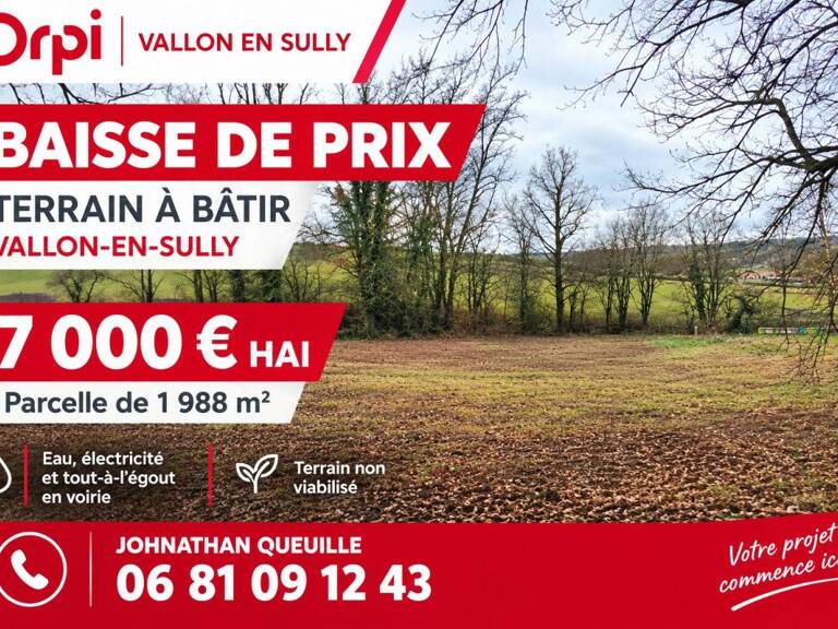 Terrain constructible Vallon En Sully 1899 m2 — photo 1