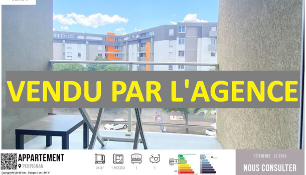 Appartement 1 pièces  à vendre Perpignan 66100