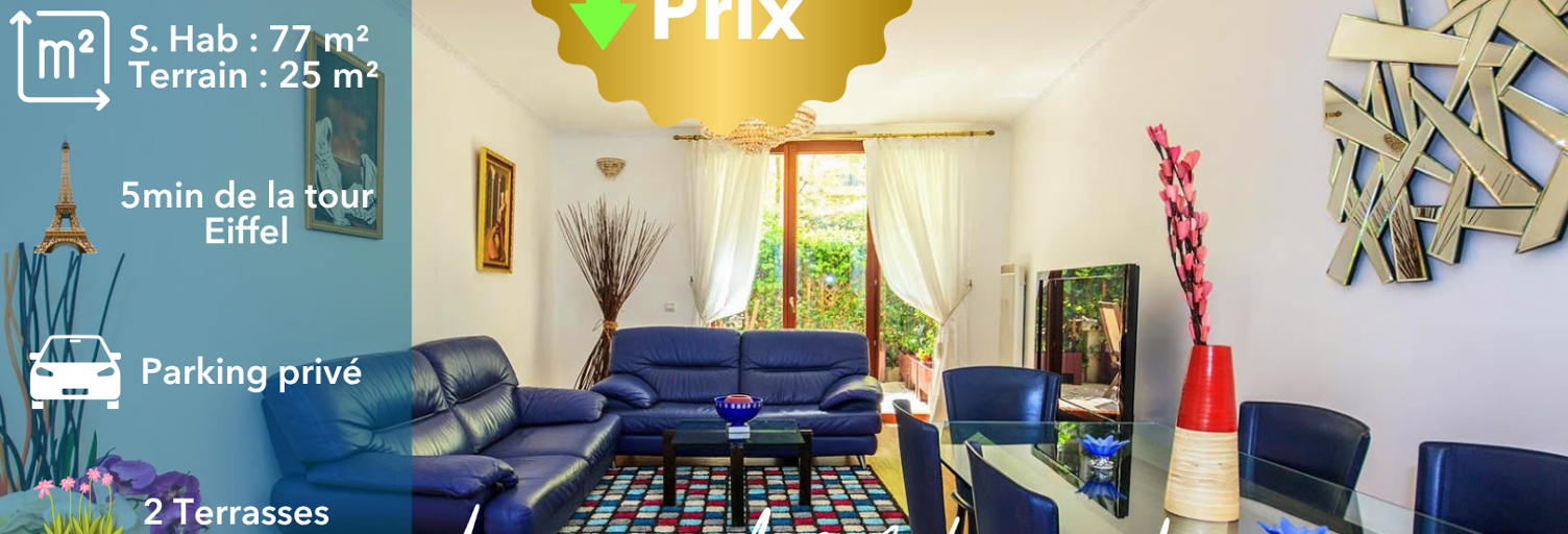 Appartement 3 Pièces 77 m² à vendre à Paris 15 (75015)