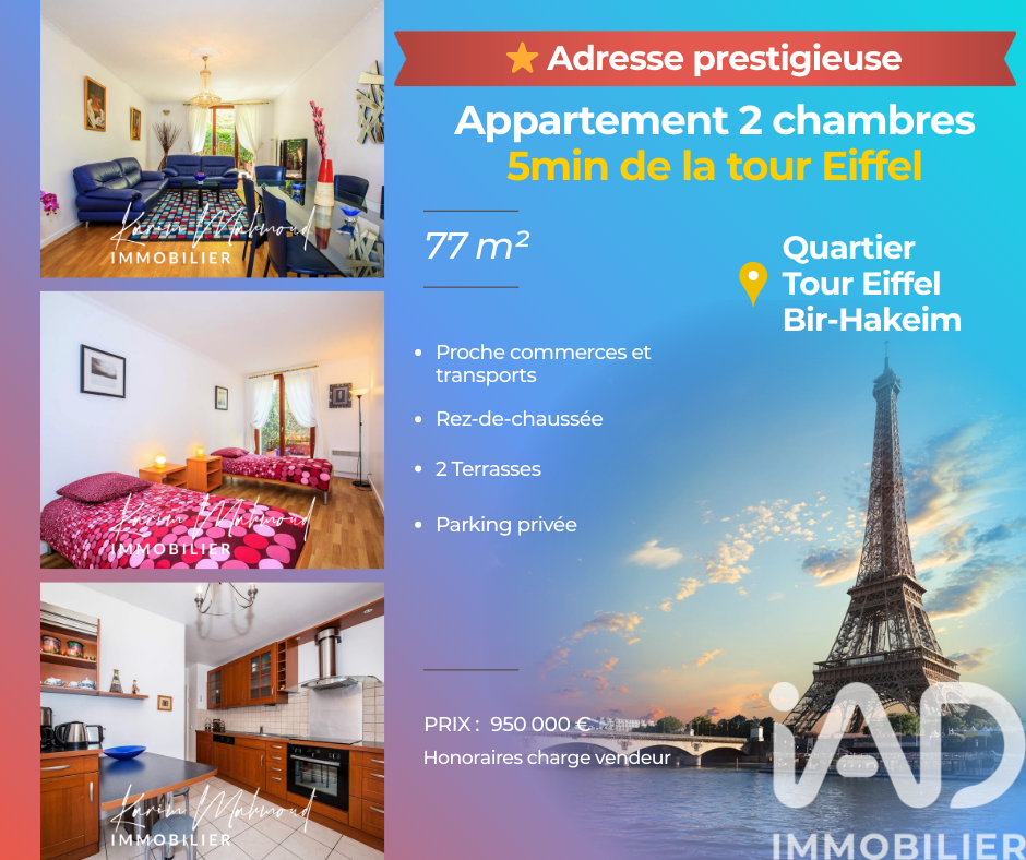 Appartement à vendre, 3 pièces, 76 m², Paris