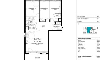 Appartement 3 Pièces 60 m² à vendre à Marnaz (74460)