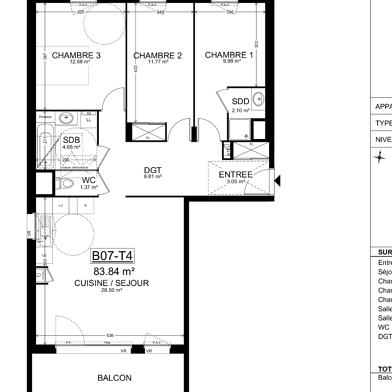 Appartement 3 pièces 225000 €