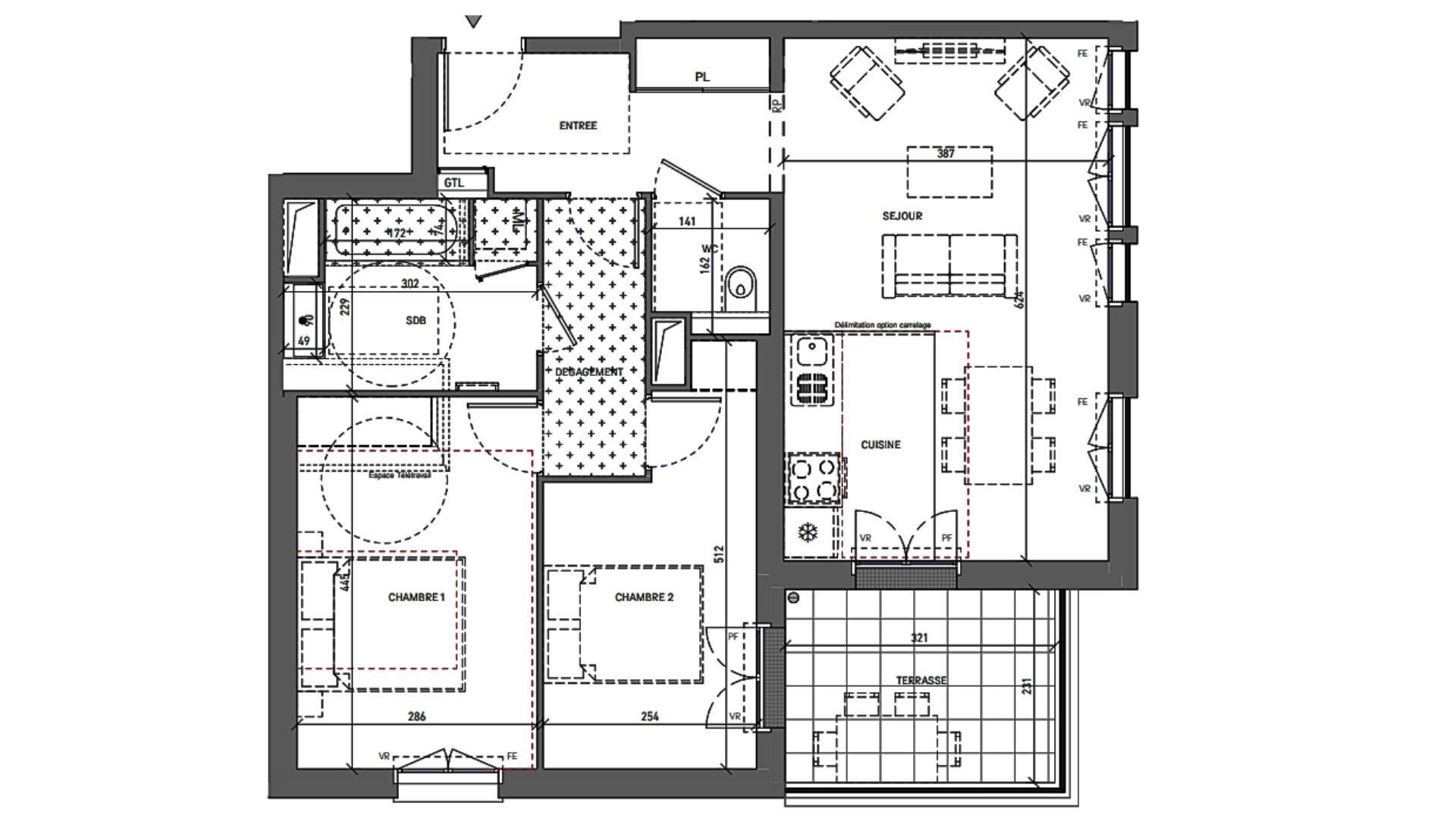 Serris - 67m² - 3p. - 2ch.