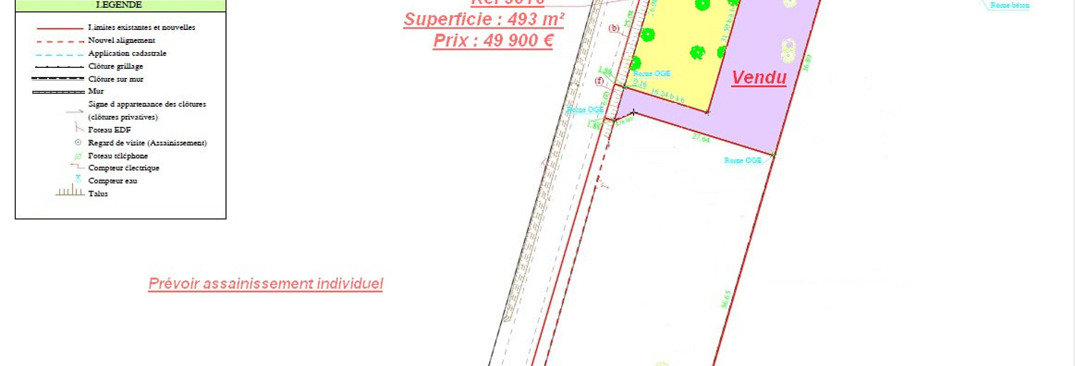 Terrain  493 m² à vendre à Saint-Savin (33920)