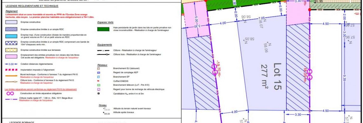 Terrain  277 m² à vendre à Jonquières (84150)
