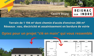 Terrain  1194 m² à vendre à Reignac-sur-Indre (37310)