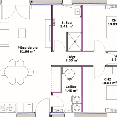 Maison 3 pièces 144425 €