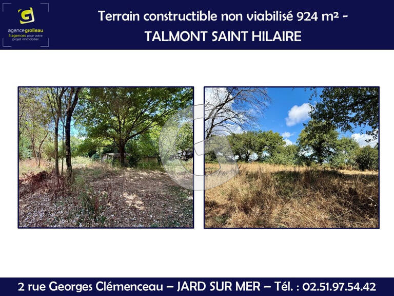 TERRAIN CONSTRUCTIBLE - 924 m²  - A VENDRE - TALMONT ST HILAIRE — photo 1