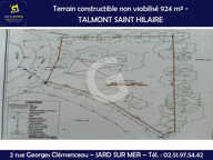TERRAIN CONSTRUCTIBLE - 924 m²  - A VENDRE - TALMONT ST HILAIRE — photo 3