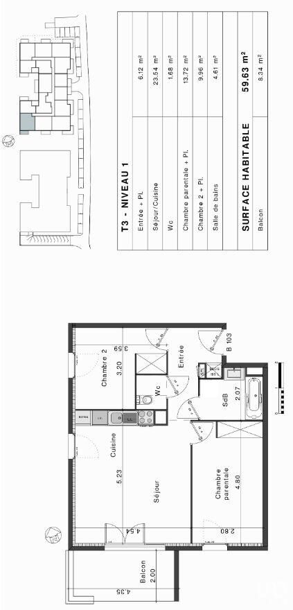 Appartement à vendre, 3 pièces, 60 m², Fréjus
