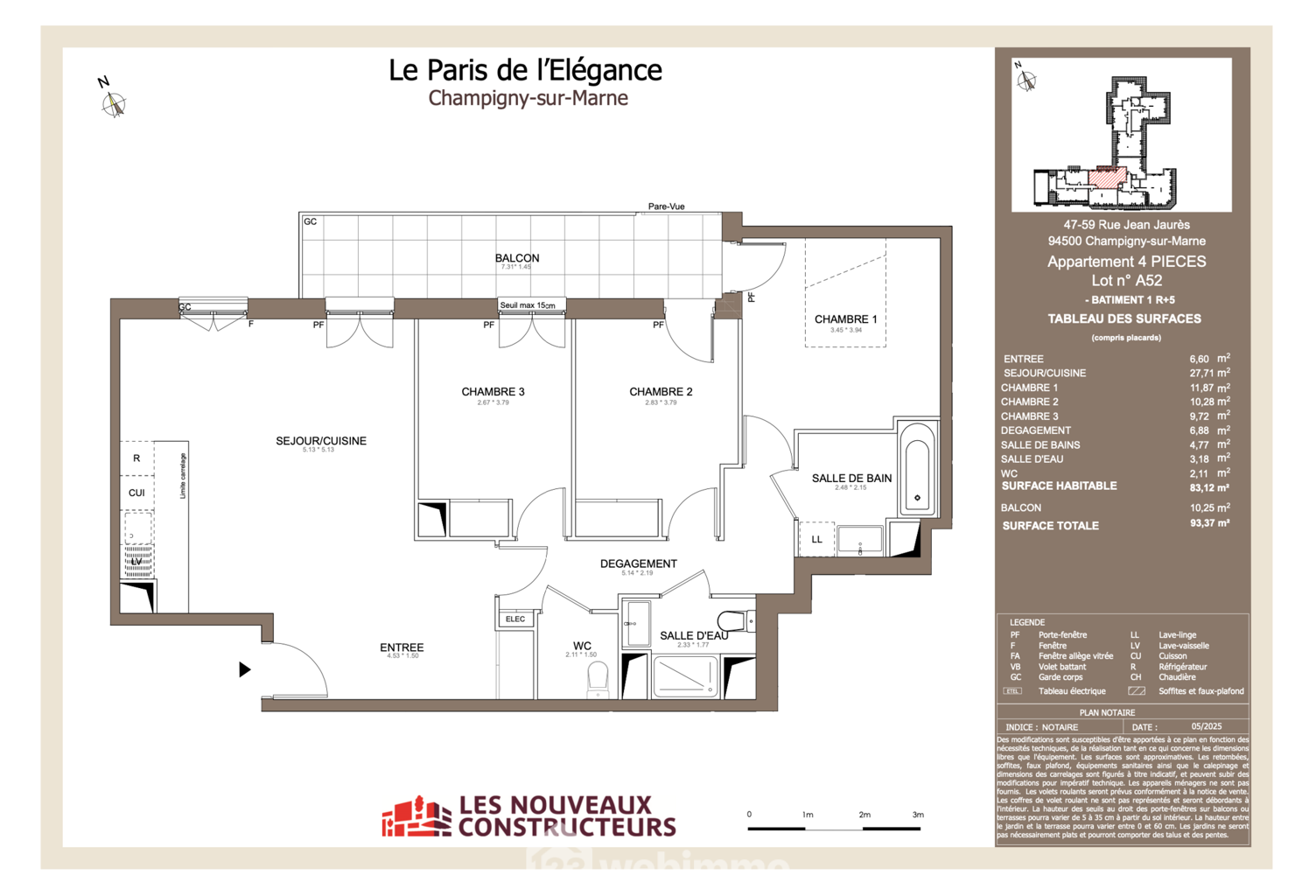 Appartement - 83.12m² - CHAMPIGNY SUR MARNE — photo 1