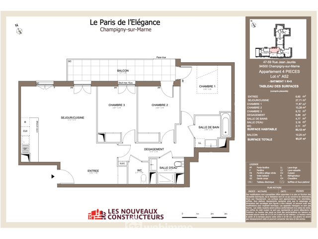 Appartement - 83.12m² - CHAMPIGNY SUR MARNE — photo du bien