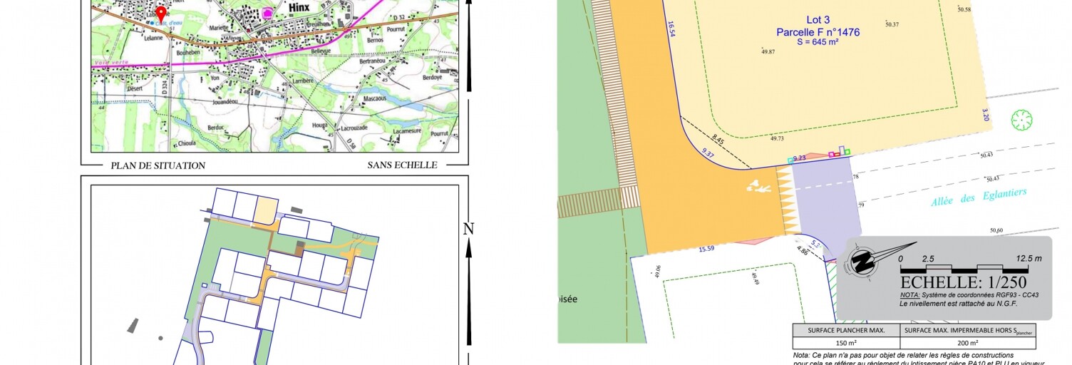 Terrain  645 m² à vendre à Hinx (40180)