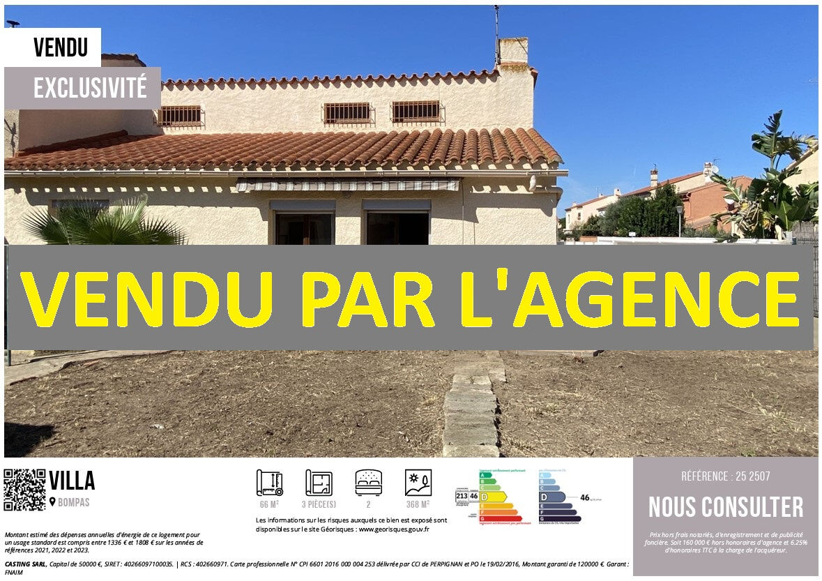 Villa / Maison  T3 à vendre Bompas 66430