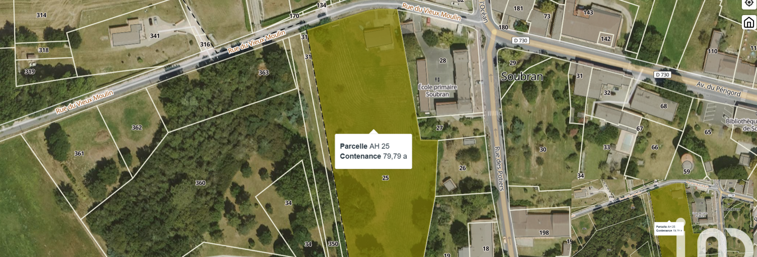 Terrain  7163 m² à vendre à Soubran (17150)