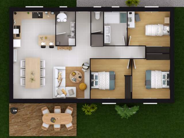 Projet de construction 3 chambres 85 m²  — photo du bien