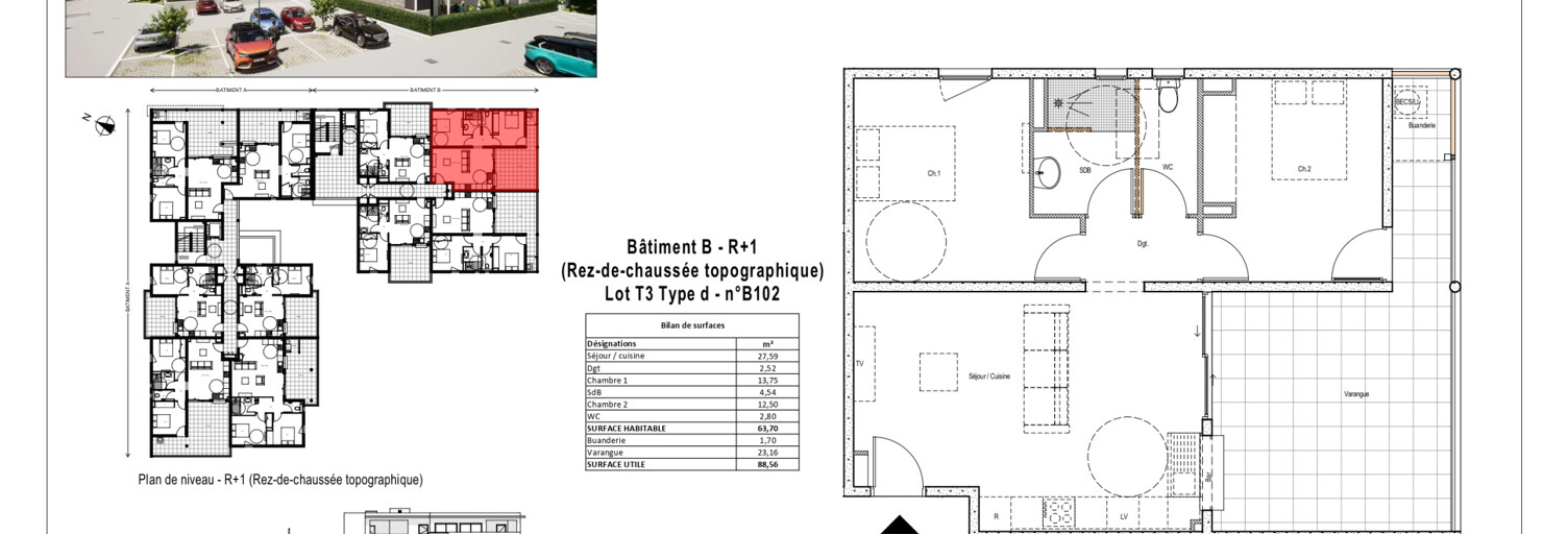 Appartement 3 Pièces 63 m² à vendre à Le Lamentin (97232)