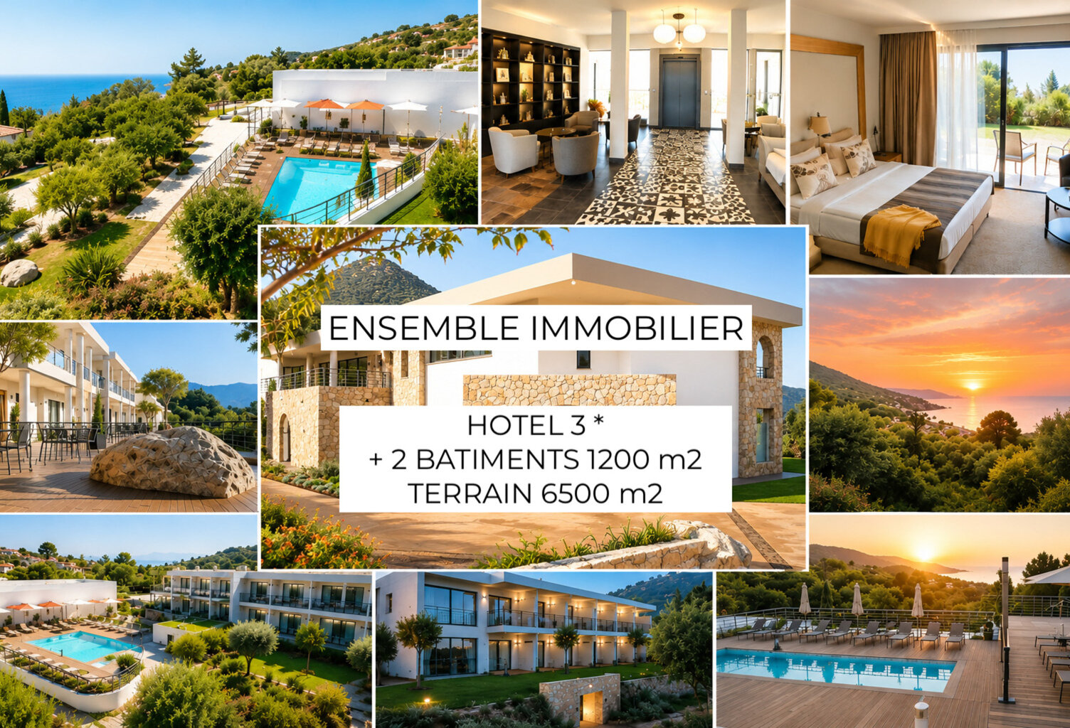 À vendre – Ensemble immobilier avec vue mer : Hôtel 3* et 2 batiments - proche de L'ILE ROUSSE (20) — photo 1