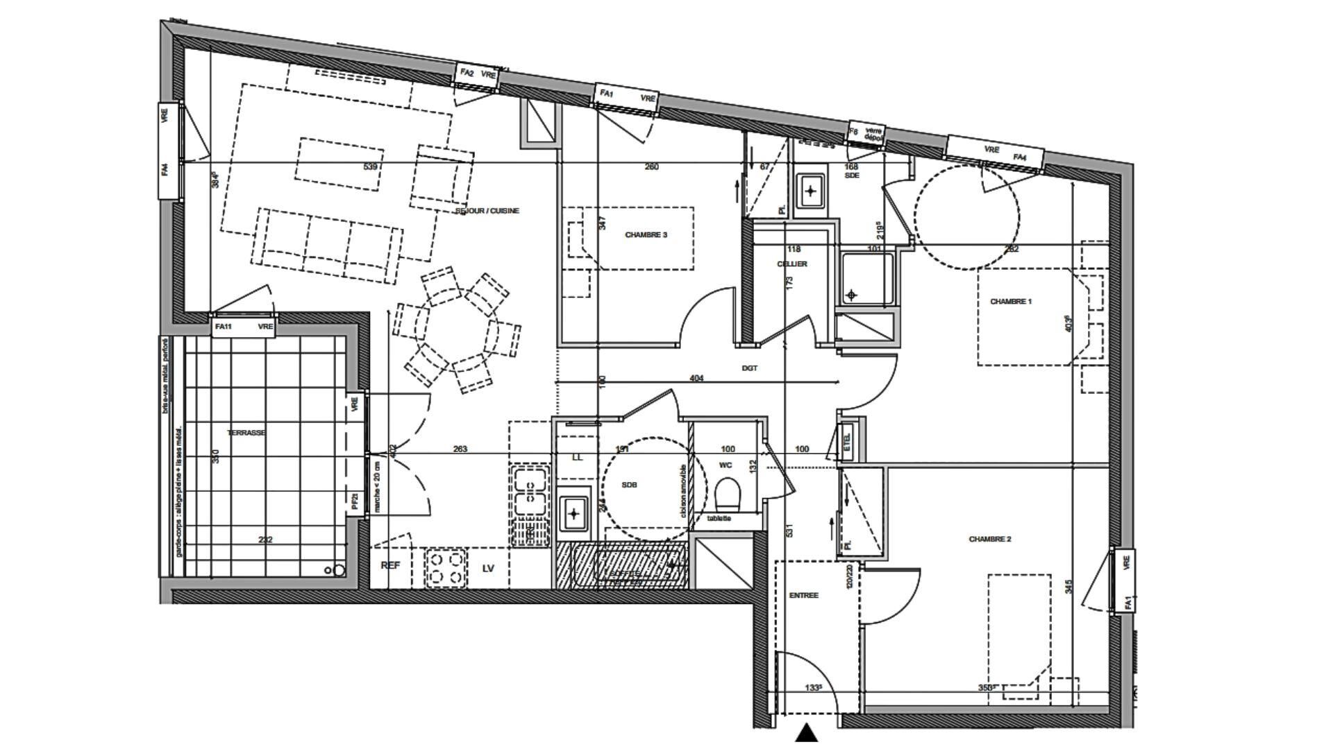 Annecy - 84m² - 4p. - 3ch.