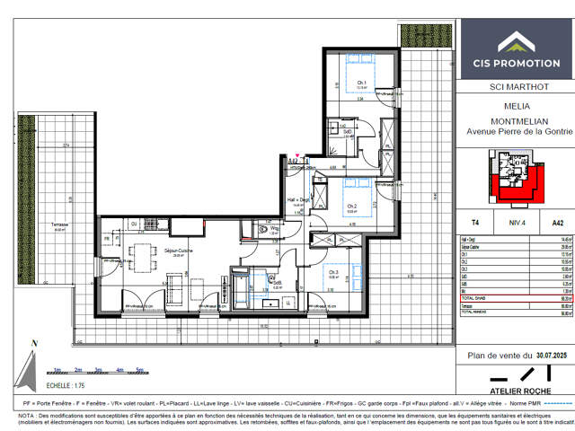 T4 attique à Montmélian. 88m² hab + terrasse 87m² — photo du bien