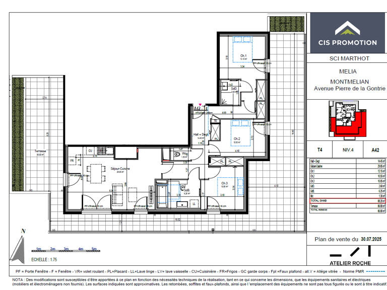T4 attique à Montmélian. 88m² hab + terrasse 87m² — photo 1