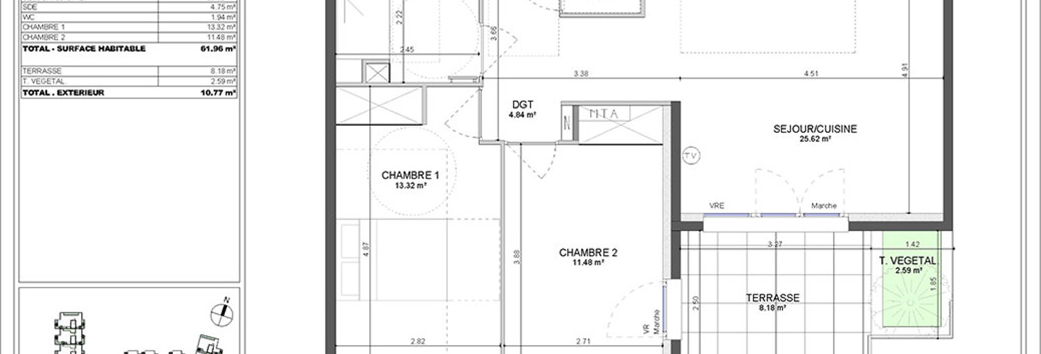 Appartement 3 Pièces 61 m² à vendre à Montpellier (34080)