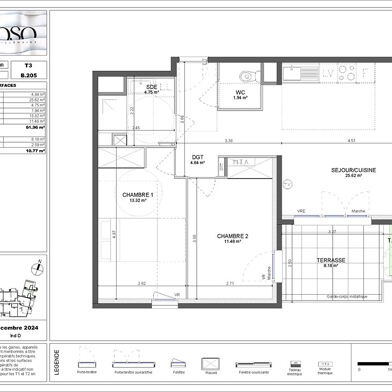 Appartement 3 pièces 219000 €