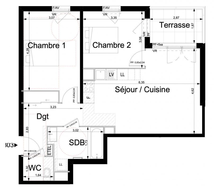 Appartement neuf 3 pièces 63 m²