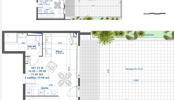 Appartement 3 pièces  à vendre Toulon 83100