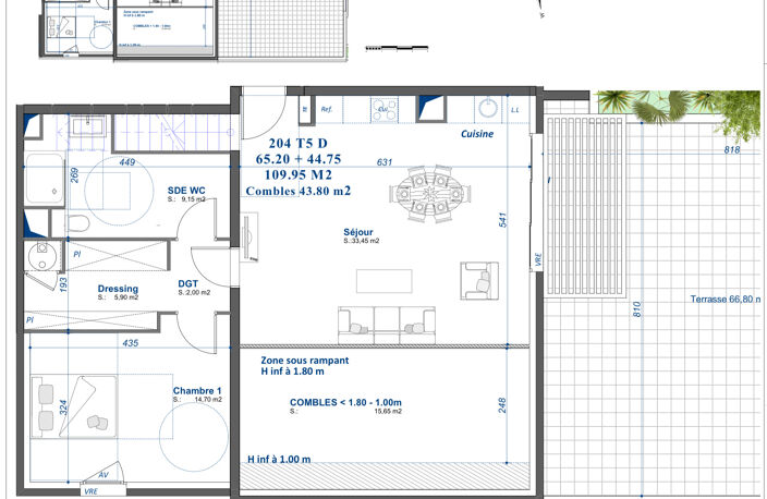 DUPLEX T5 STYLE VILLA SUR LE TOIT AVEC UNE TERRASSE DE 67M2 — photo 5