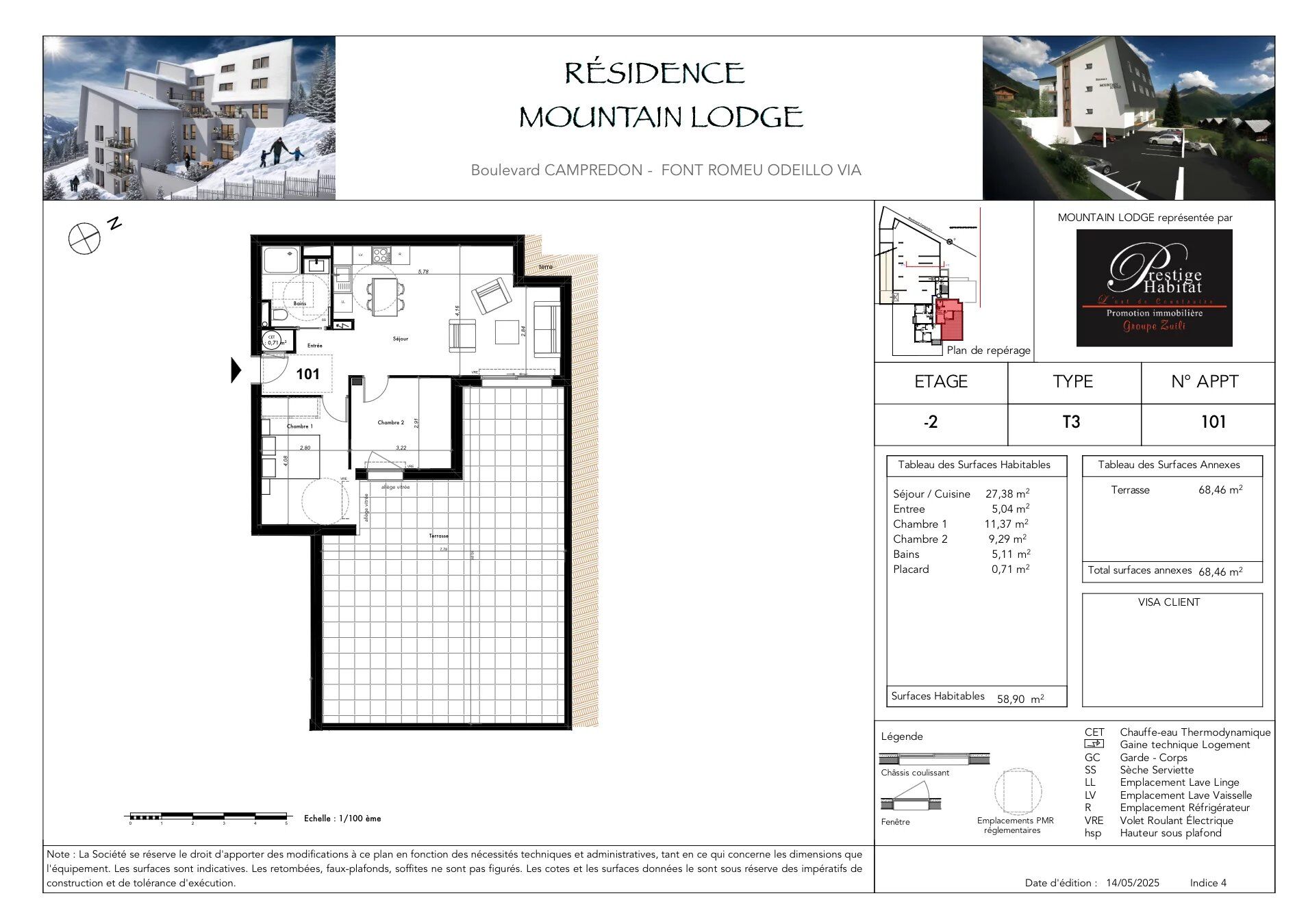 Appartement  T3 à vendre Font-Romeu-Odeillo-Via 66120