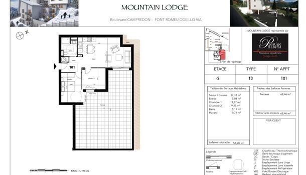 Appartement 3 pièces  à vendre Font-Romeu-Odeillo-Via 66120