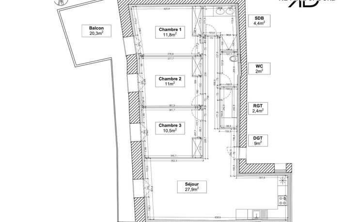 Appartement A RENOVER 80 m² + balcon à AUBENAS — photo 5