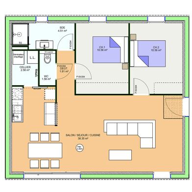 Maison 3 pièces 144479 €