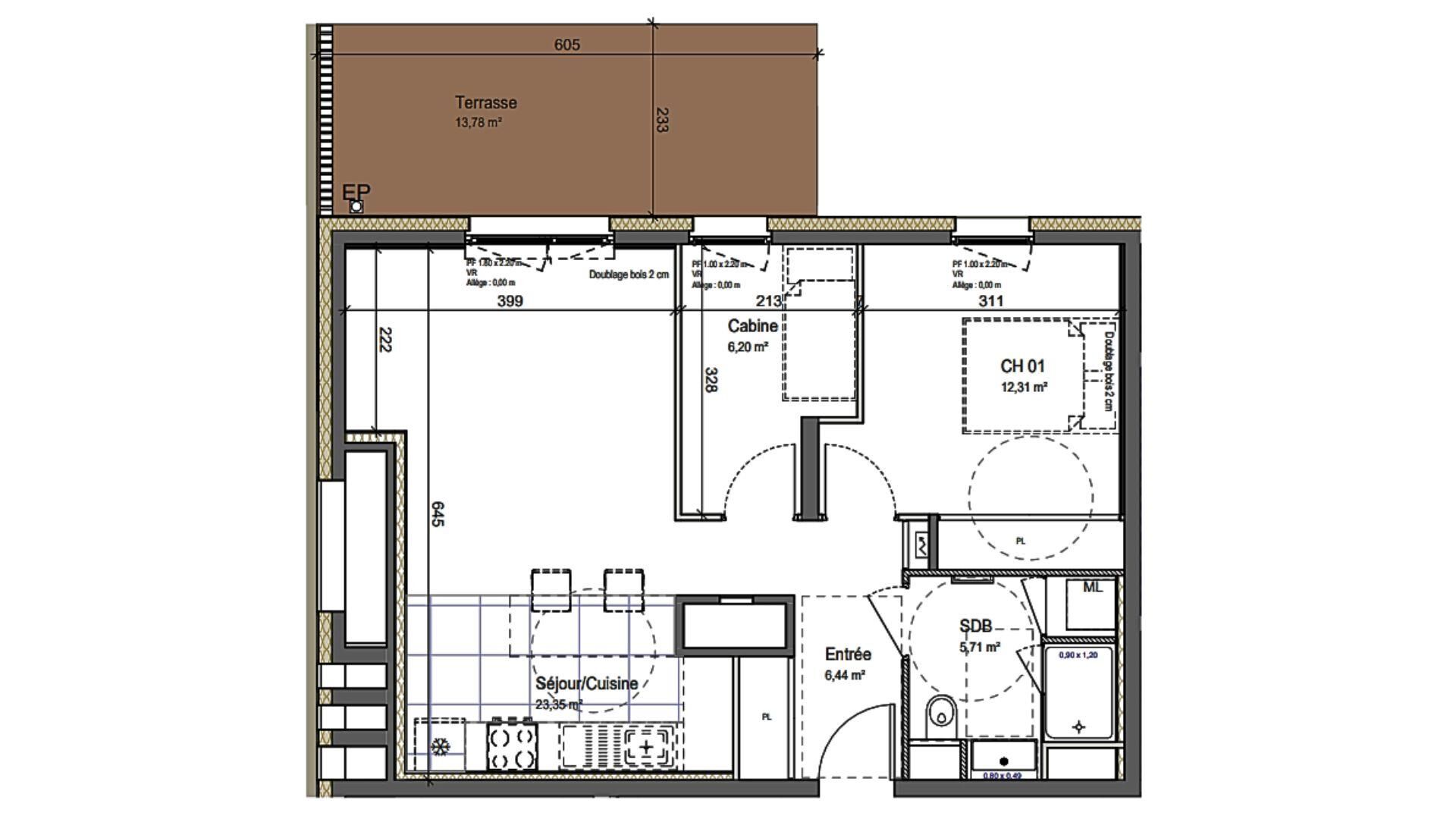 Montriond - 54m² - 2p. - 1ch.