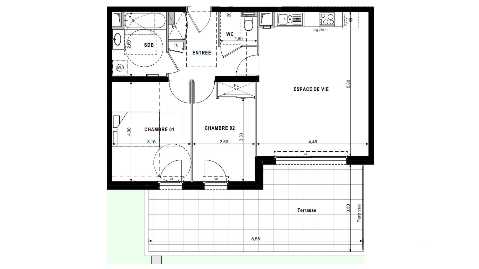 Vente Appartement 3 pièces - Photo 4