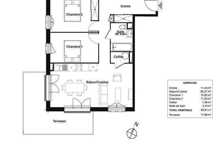 T3 - 66m ² — photo 3