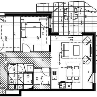 Appartement 3 pièces 390300 €