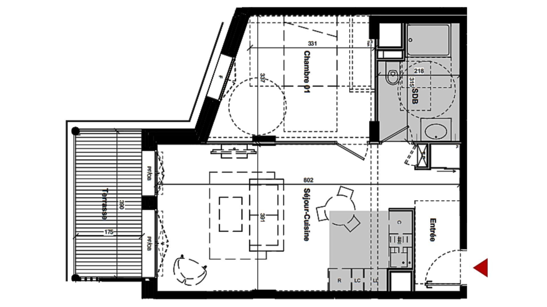 St-Julien-En-Genevois - 49m² - 2p. - 1ch.