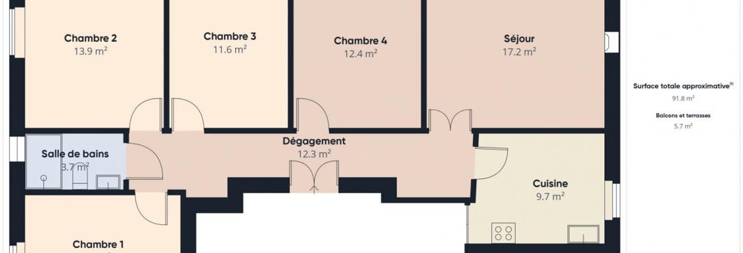 Appartement 5 Pièces 90 m² à vendre à Ajaccio (20000)