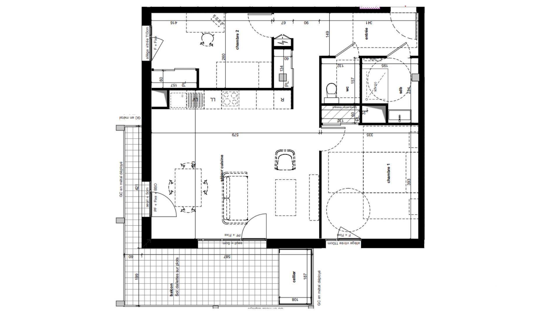 St-Julien-En-Genevois - 68m² - 3p. - 2ch.