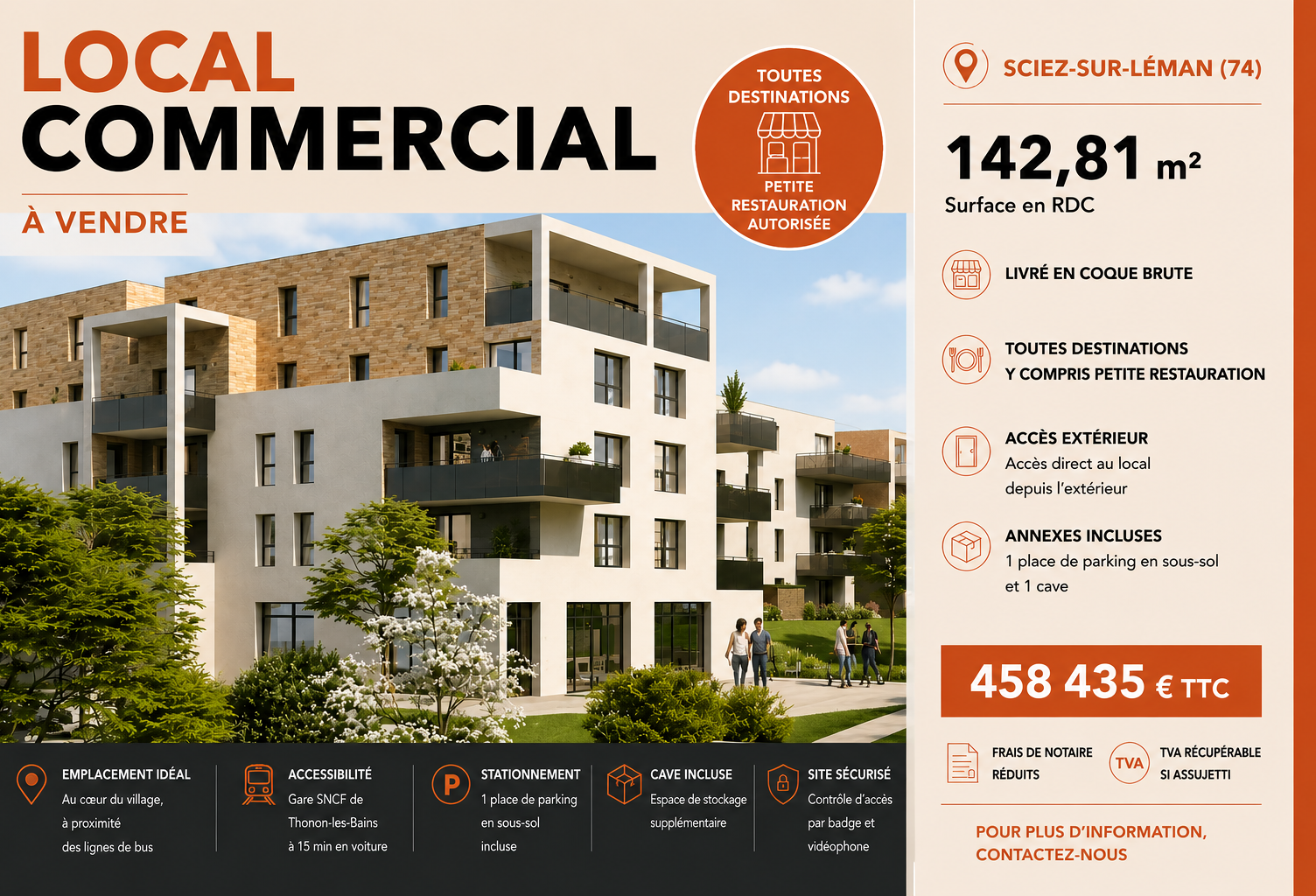 VENTE LOCAL COMMERCIAL DE 142M2 À SCIEZ-SUR-LÉMAN — photo 1