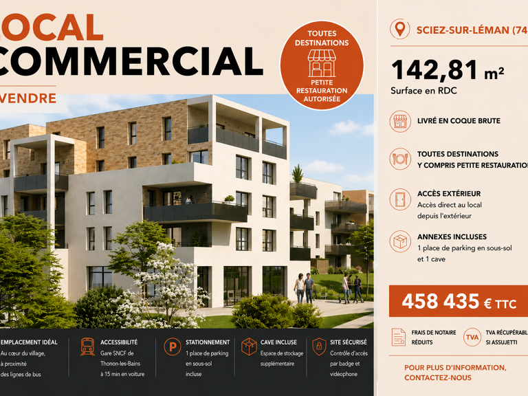 VENTE LOCAL COMMERCIAL DE 142M2 À SCIEZ-SUR-LÉMAN — photo 1