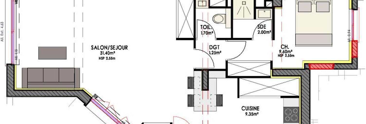 Appartement 2 Pièces 55 m² à vendre à Toulouse (31100)